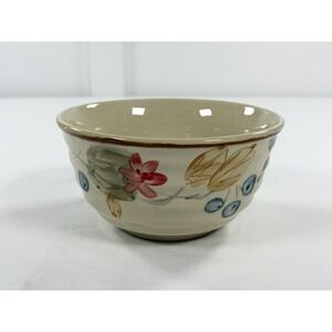 Gibson Everyday Ocean Fruit Cereal Bowl Hand Painted Ribbed Stoneware Vintage